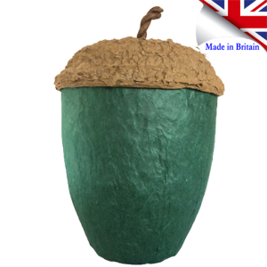 Dark green acorn eco urn